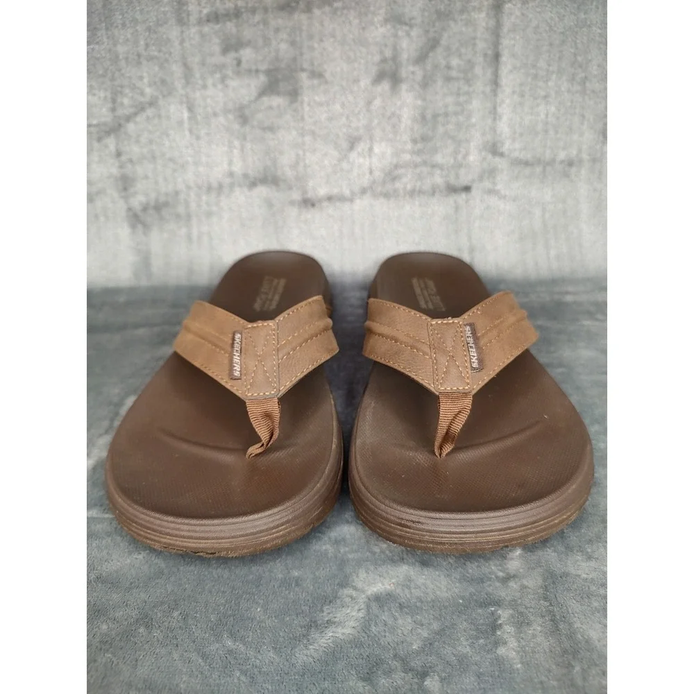 Man's Sandals Skechers Relaxed Fit Flip Flop‎ Brown 11